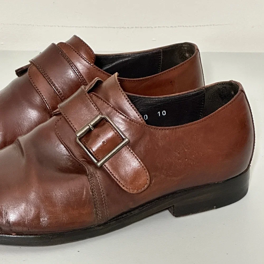 To Boot NY Adam Derrick Mens Shoes 10 Brown Leather Single Monk Strap Classic